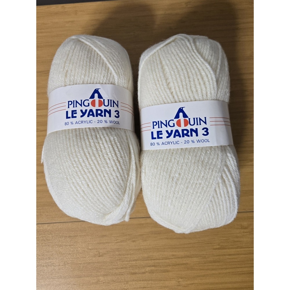 Vintage Skeins Of Pingouin Le Yarn 3. 80% Acrylic 20% Wool. Lot Of 2. NEW